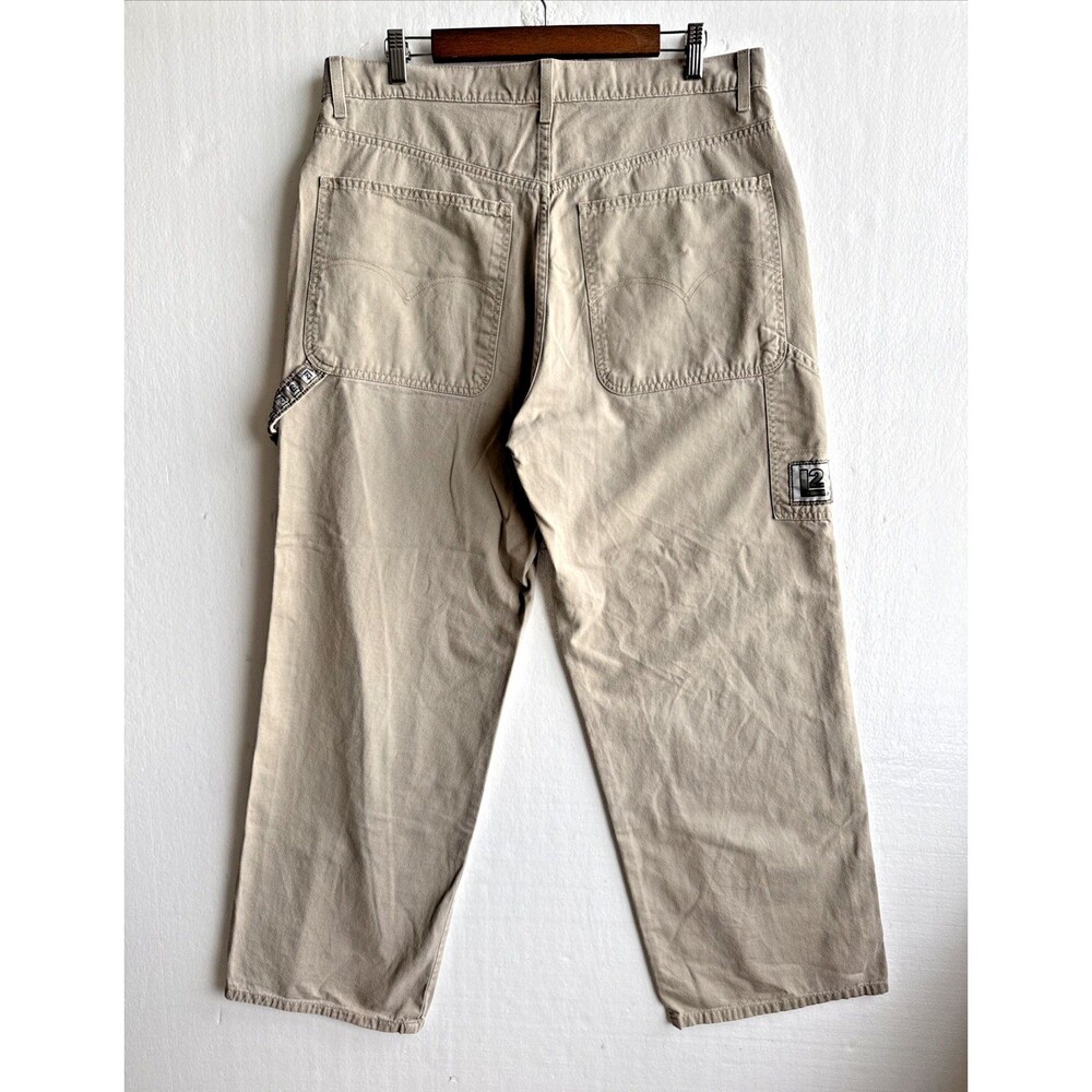 Vintage 90s Levi's L2 Carpenter Wide Leg Pants Skater Khaki Cotton Men’s 36x32